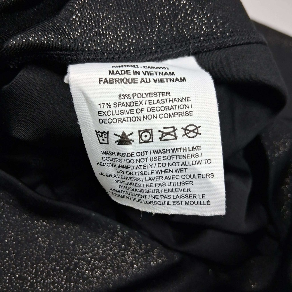 Nike Dri-FIT Black Shimmer Metallic Foil Leggings Womens Medium Sparkle Tights - Picture 7 of 7